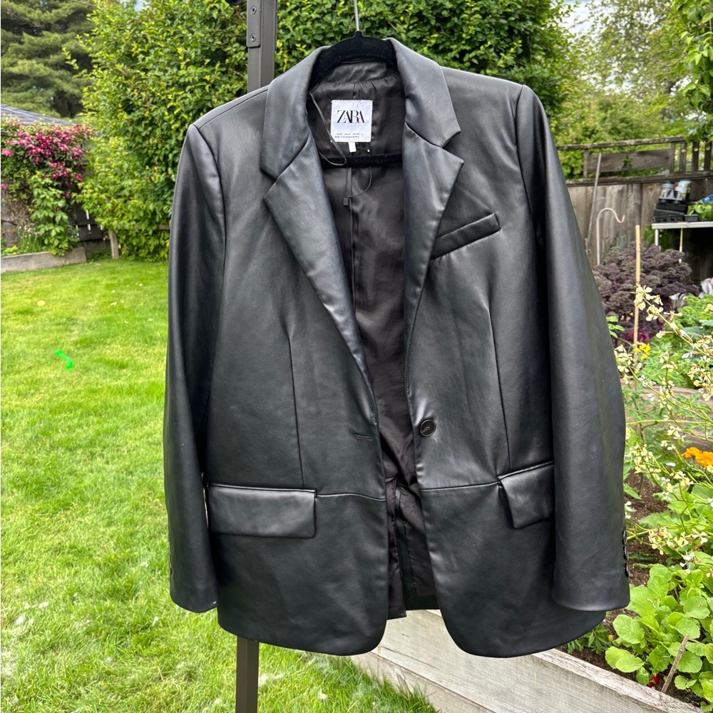 Zara faux leather blazer